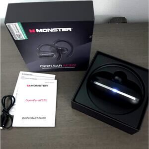 Monster Beats AC322 Bluetooth Headphones - Wireless Open Ear-hook 36hr IPX5 NEW